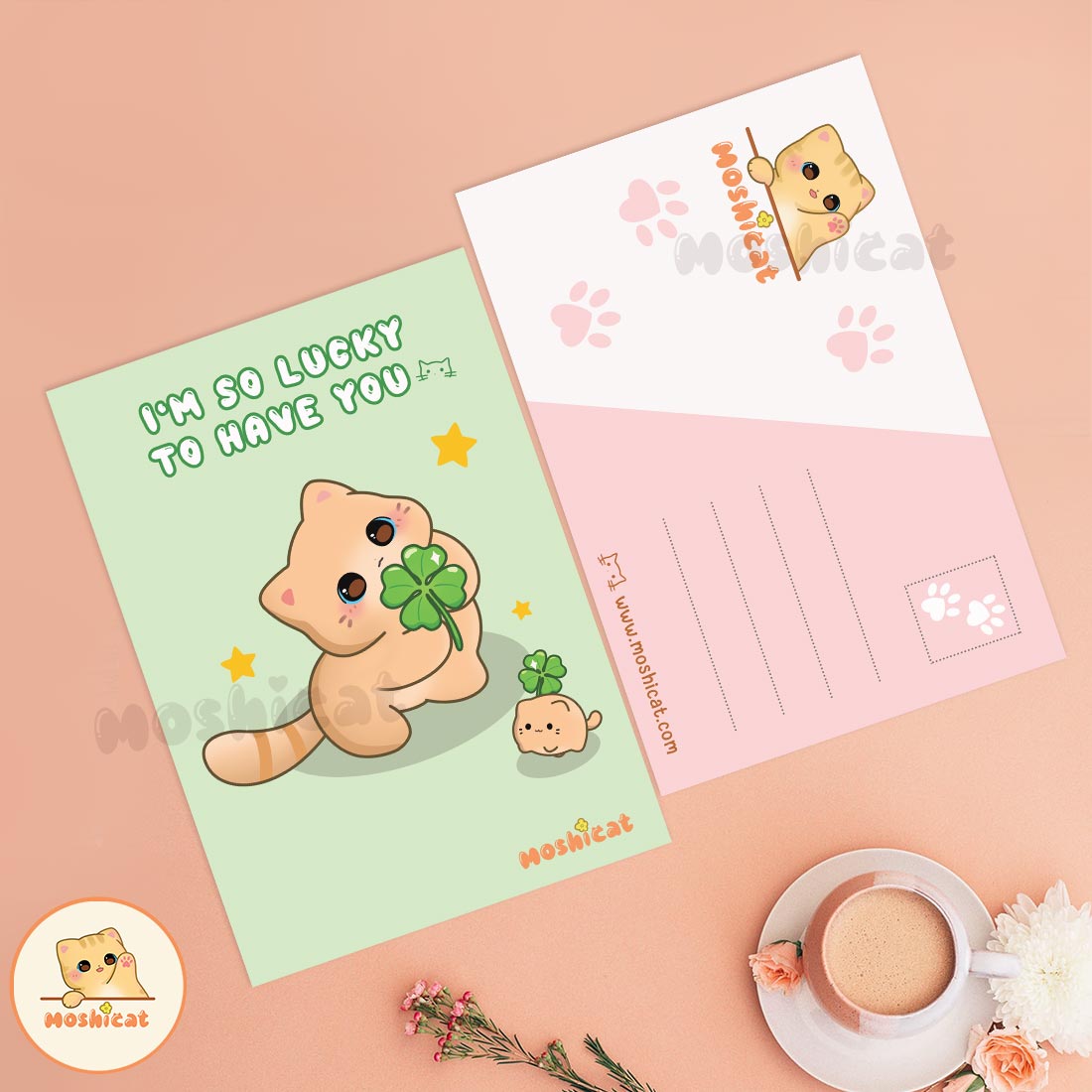 I'm so lucky to have you A6-sized postcard / art print