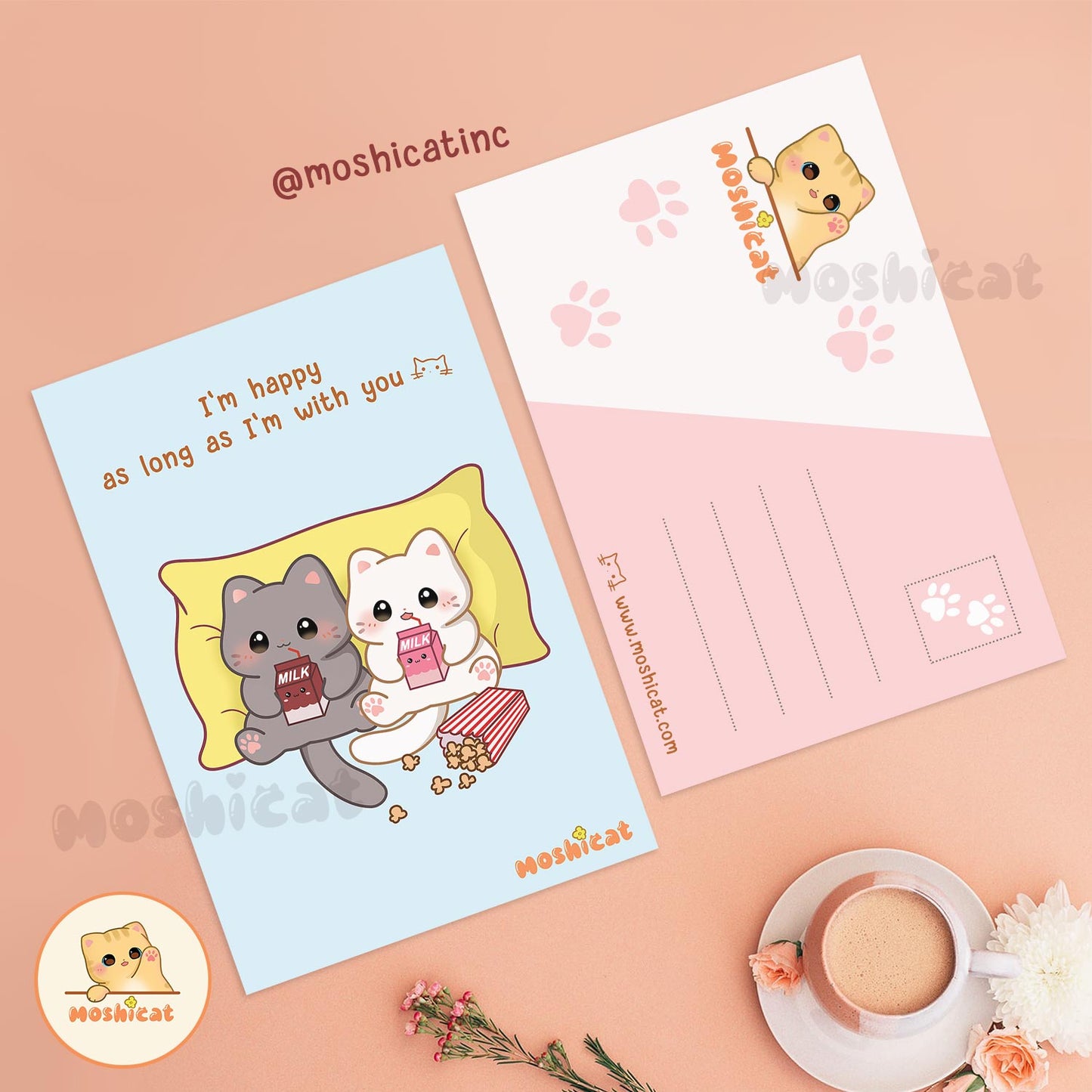 I'm happy as long as I'm with you A6-sized postcard / art print