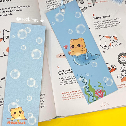 Mer-kitty mermaid cat bookmark