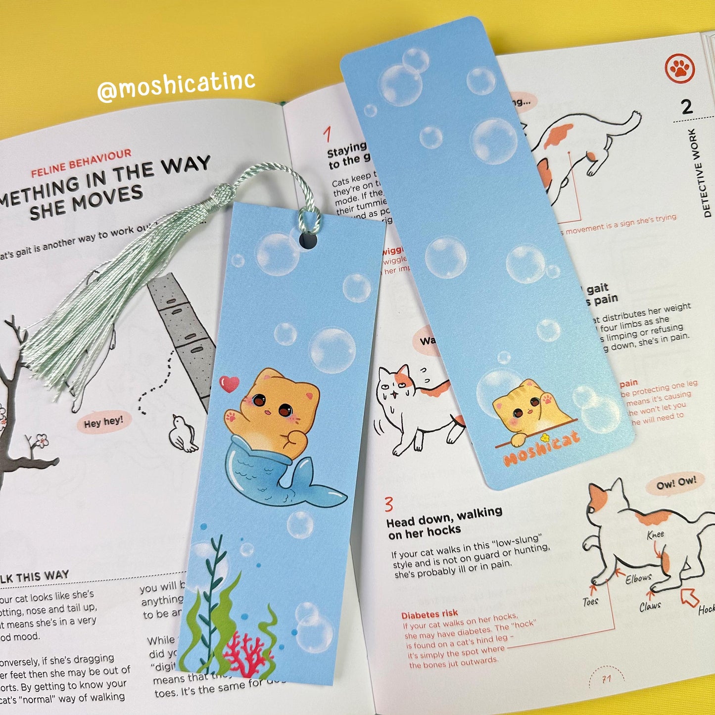Mer-kitty mermaid cat bookmark