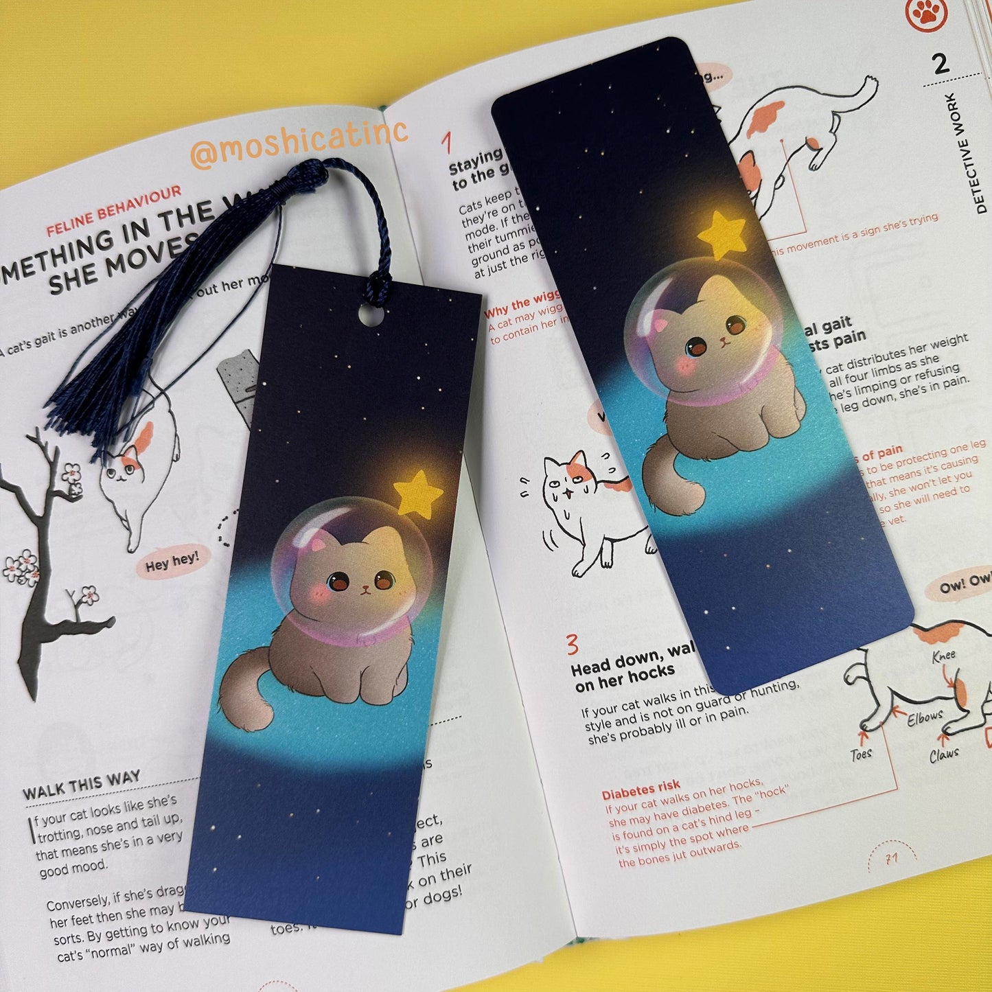 Astronaut kitty bookmark