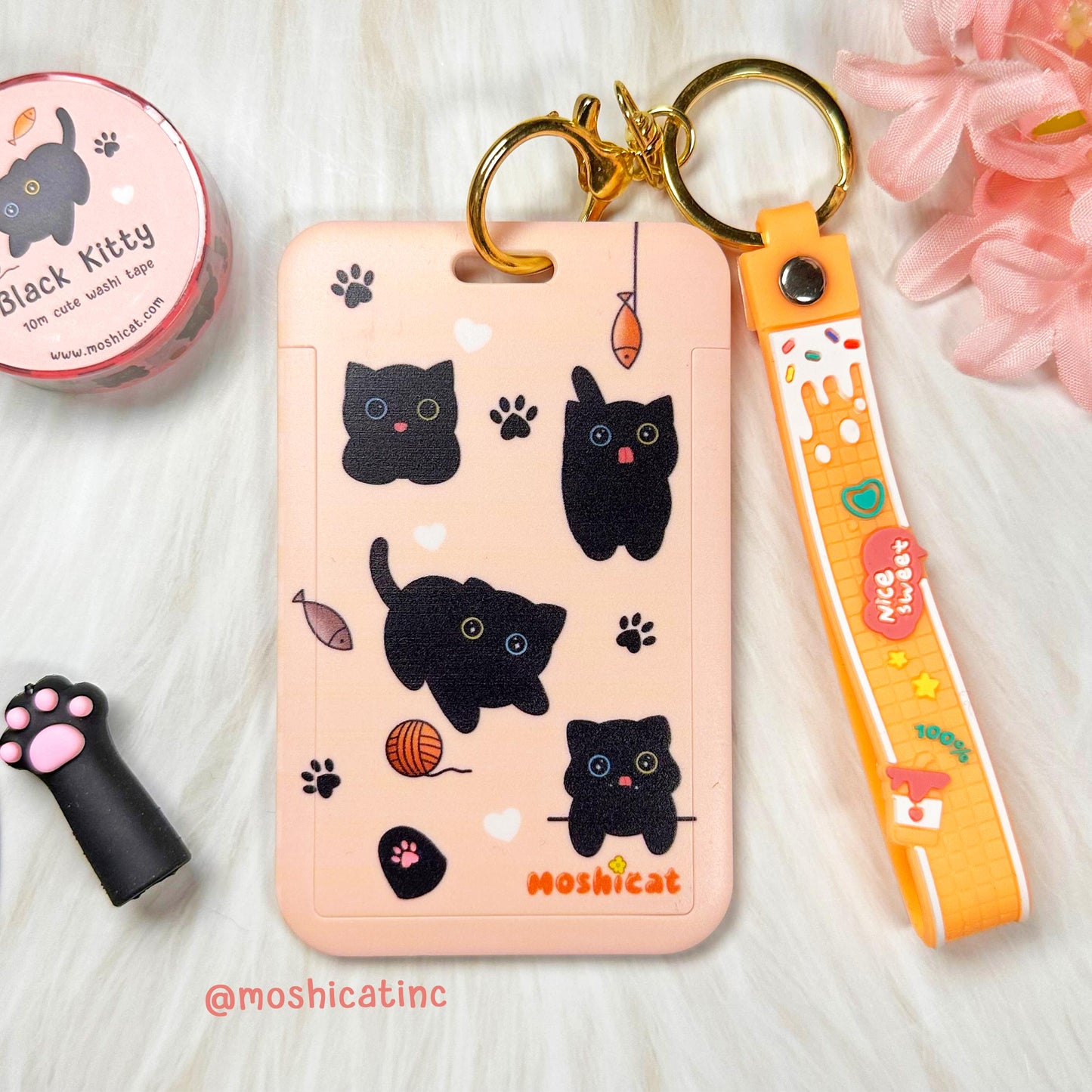 Black kitties card holder