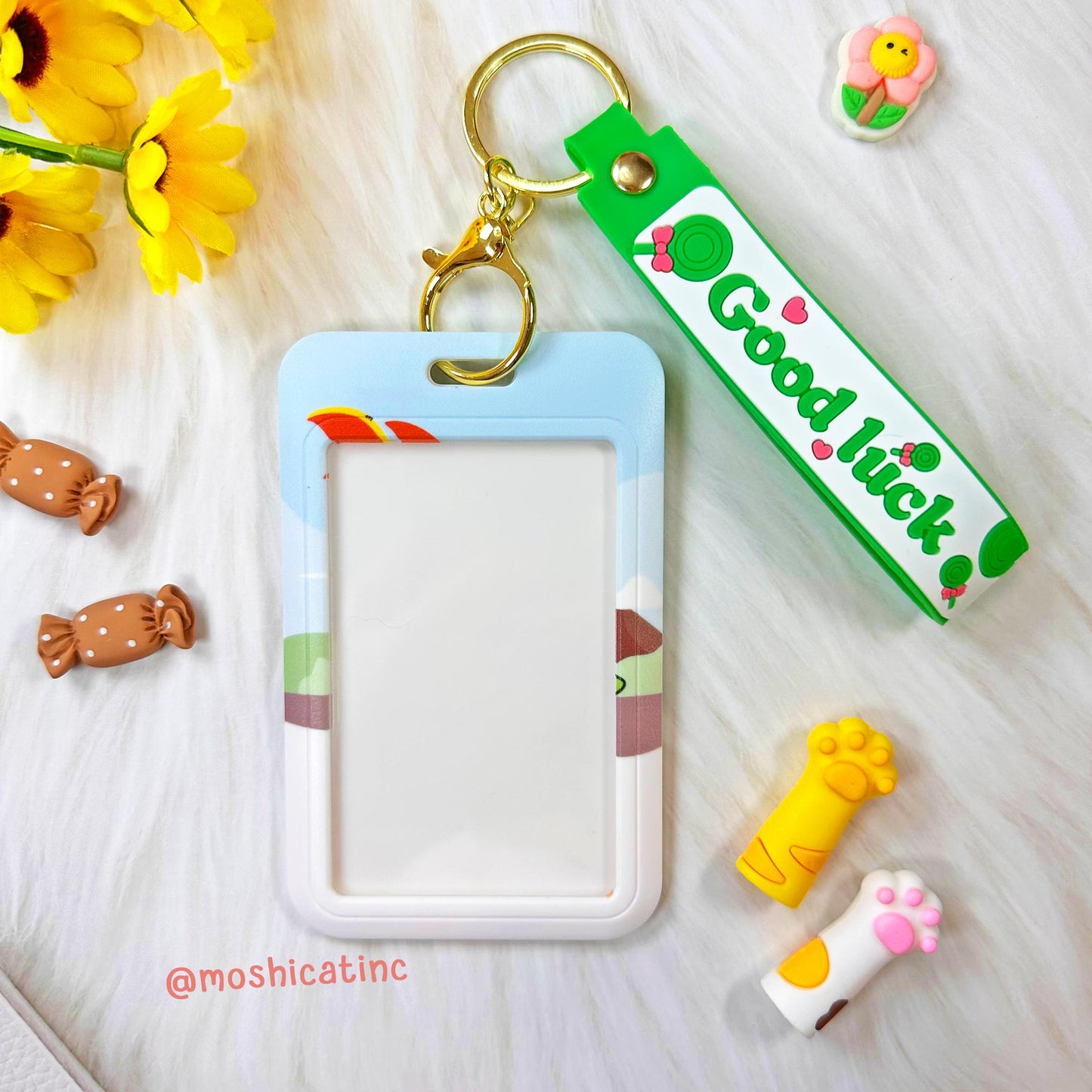 Kitty and dinosaur friend card holder