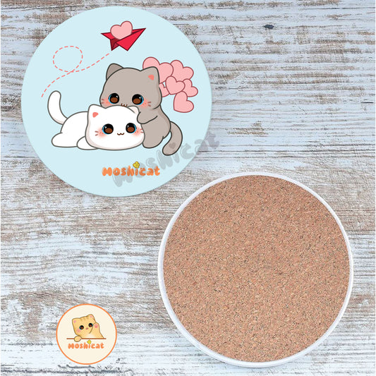 Kitties muack muack ceramic coaster