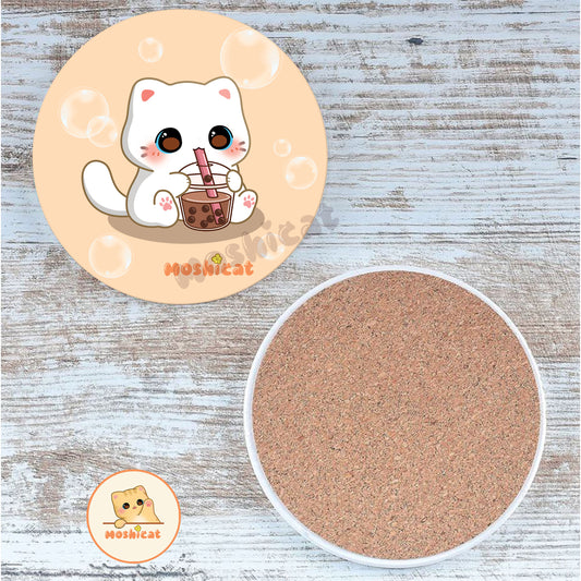 Bubble kit-tea ceramic coaster