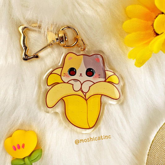 Peeled banana kitty (Keychain)