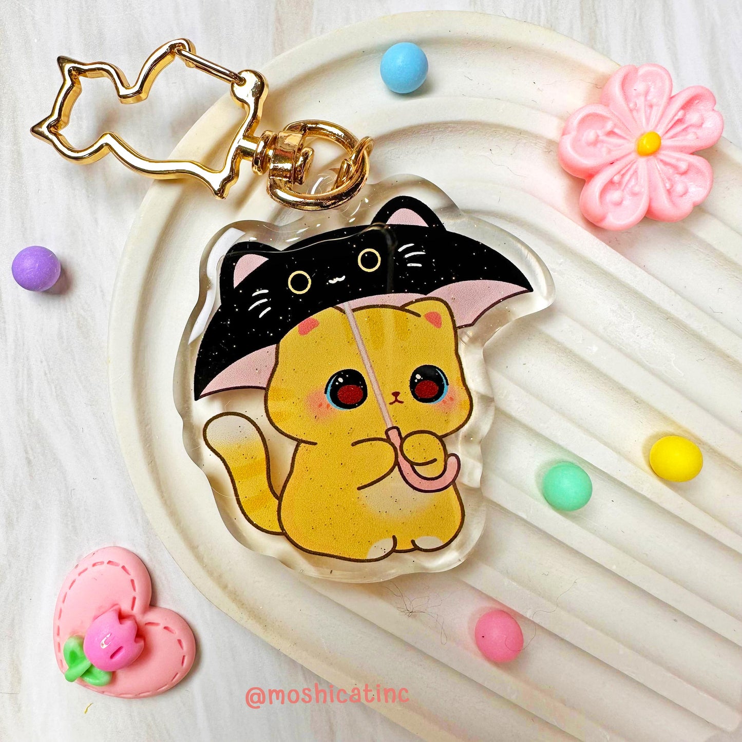 Kitty with umbrella (Keychain)