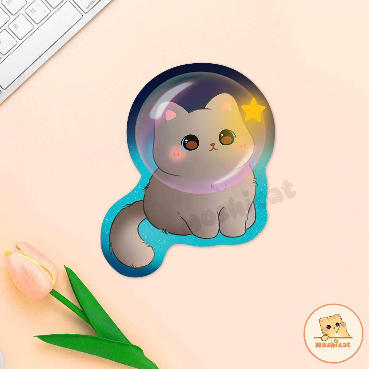 Astronaut kitty (Vinyl sticker)