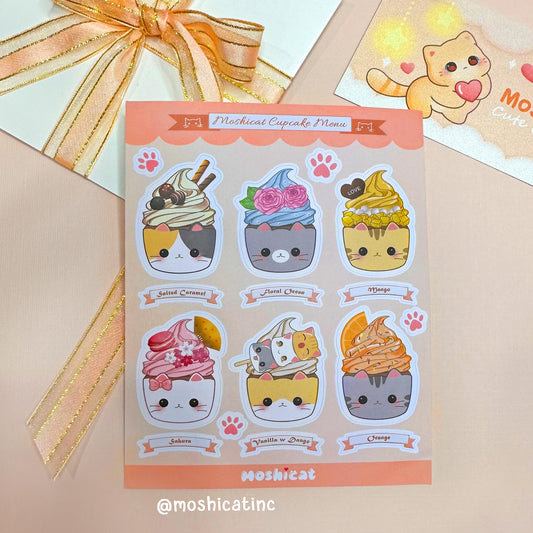 Kitty cupcakes (Sticker sheet)