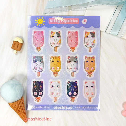 Kitty popsicles (Sticker sheet)