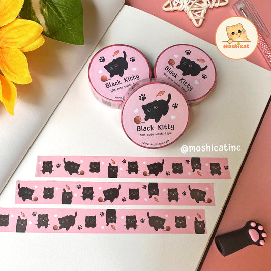 Black kitties (Washi tape)