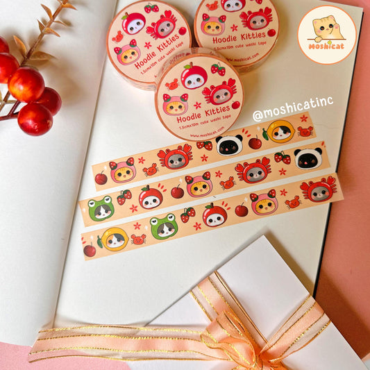 Hoodie kitties (Washi tape)