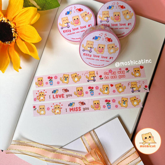 Kitty love love #1 (Washi tape)