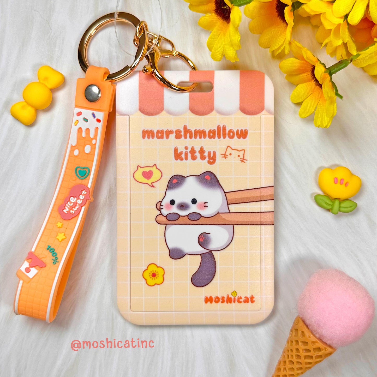 Marshmallow kitties card holder