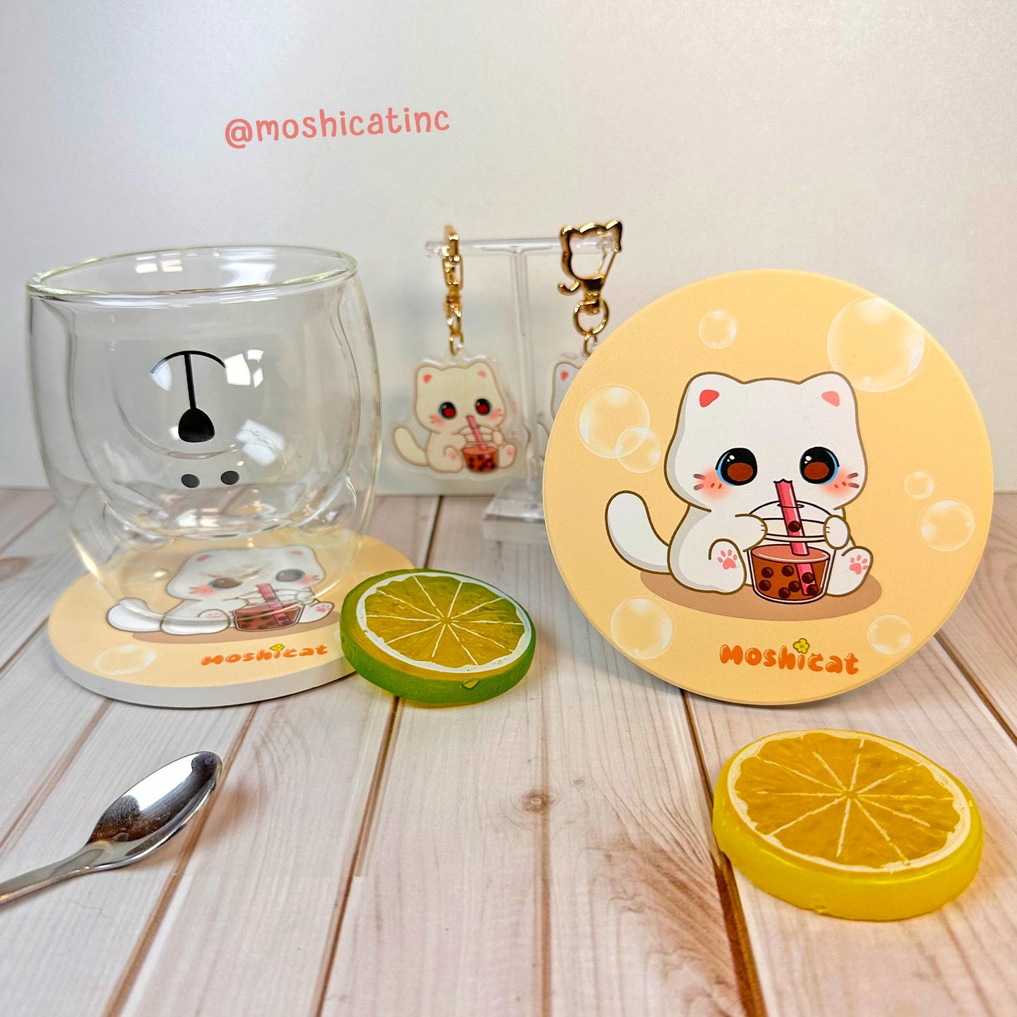 Bubble kit-tea ceramic coaster