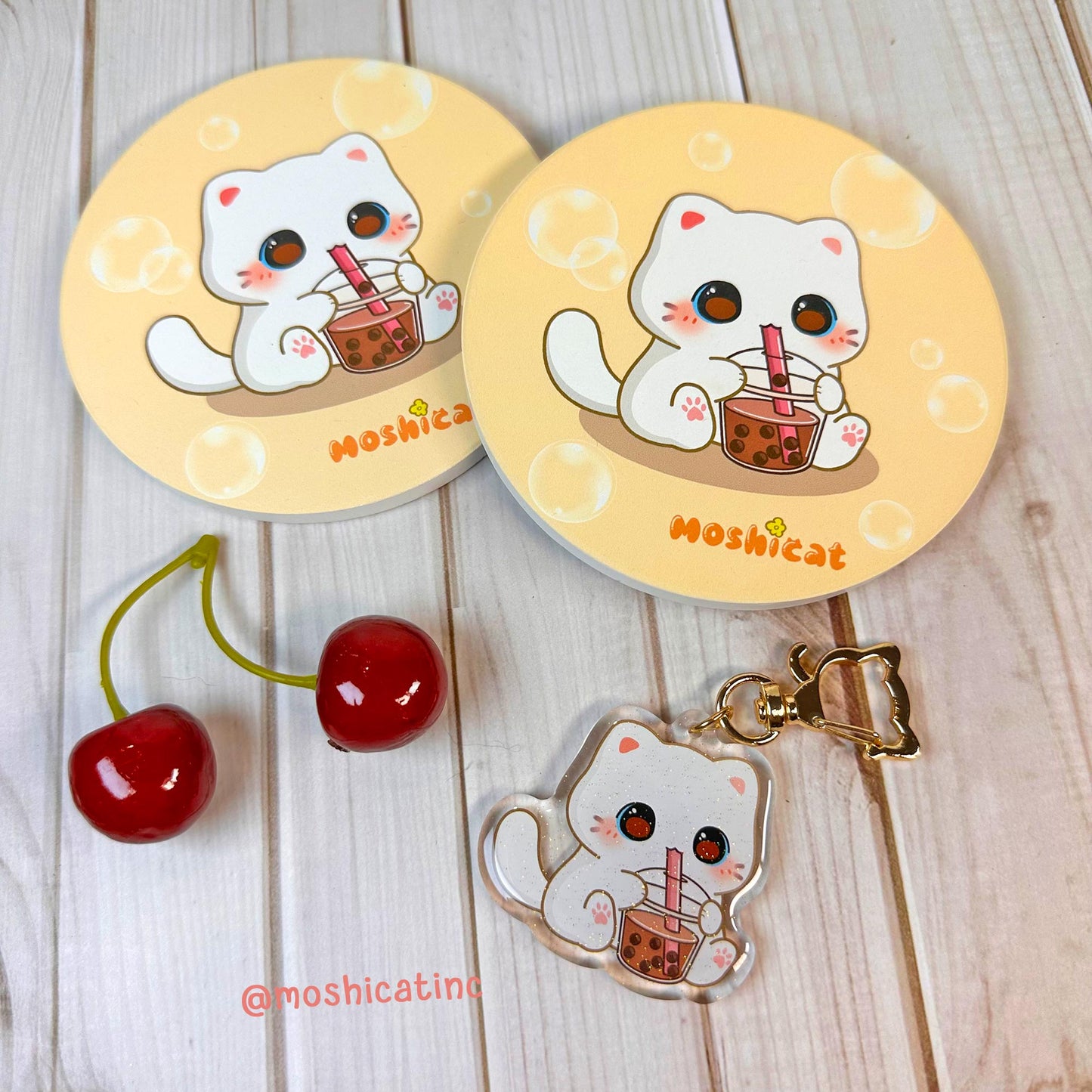Bubble kit-tea ceramic coaster