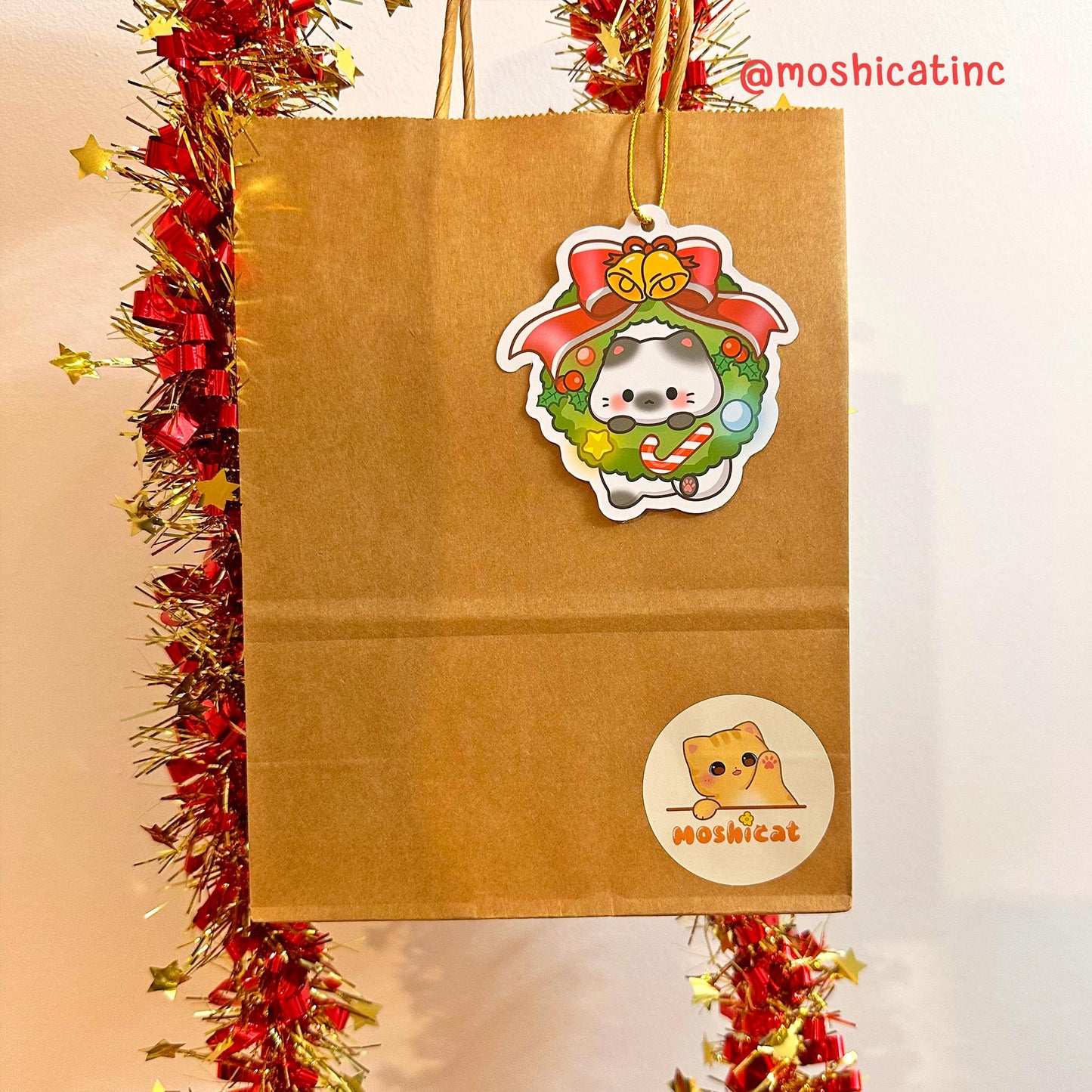 Cute Christmas kitties tags / labels set of 4