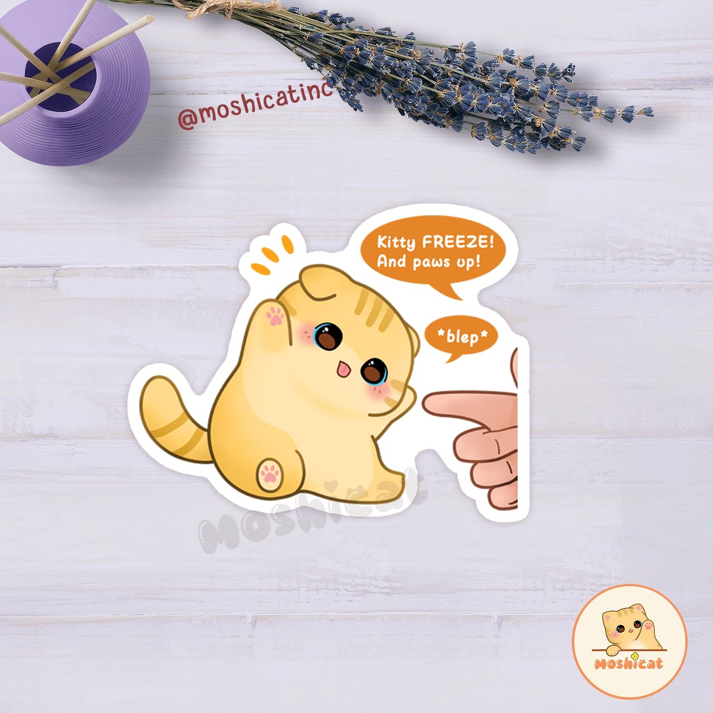 Paws-up kitty (Vinyl sticker)