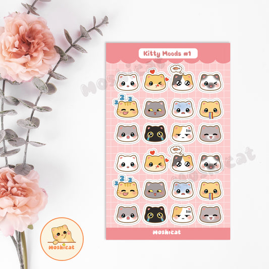Kitty moods #1 (Sticker sheet)