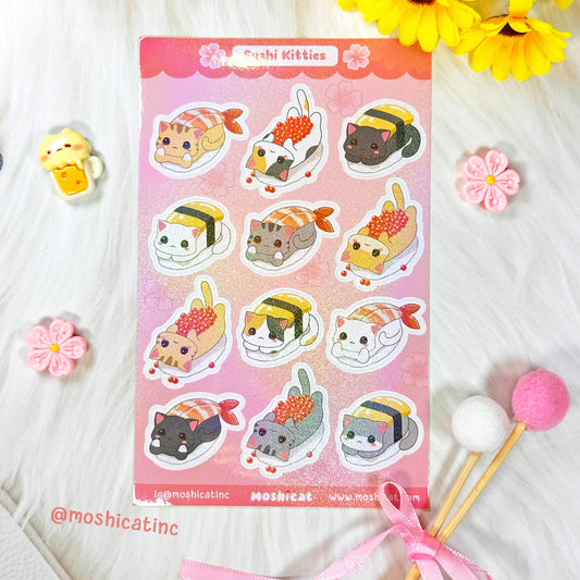 Sushi kittes (Sticker sheet)