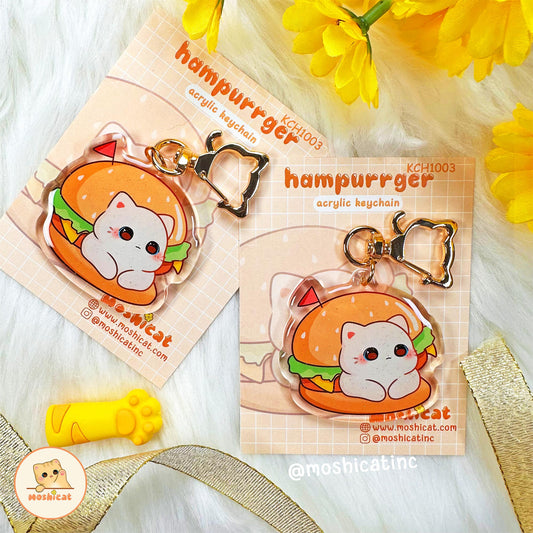 Hampurrger glitter keychain