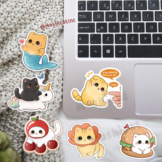 Paws-up kitty (Vinyl sticker)