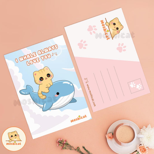 I whale always love you A6-sized postcard / art print