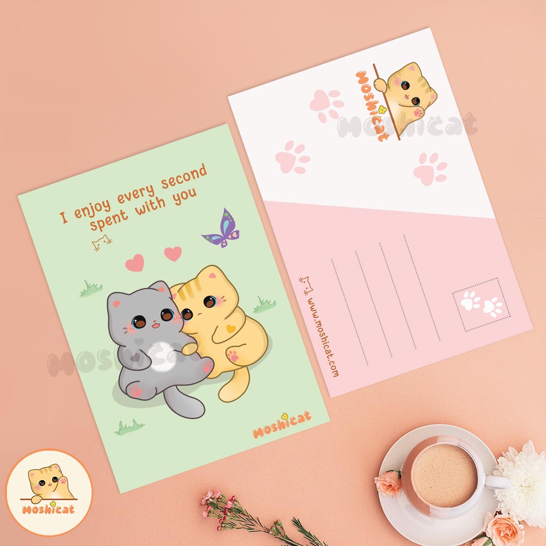 I enjoy every second spent with you A6-sized postcard / art print