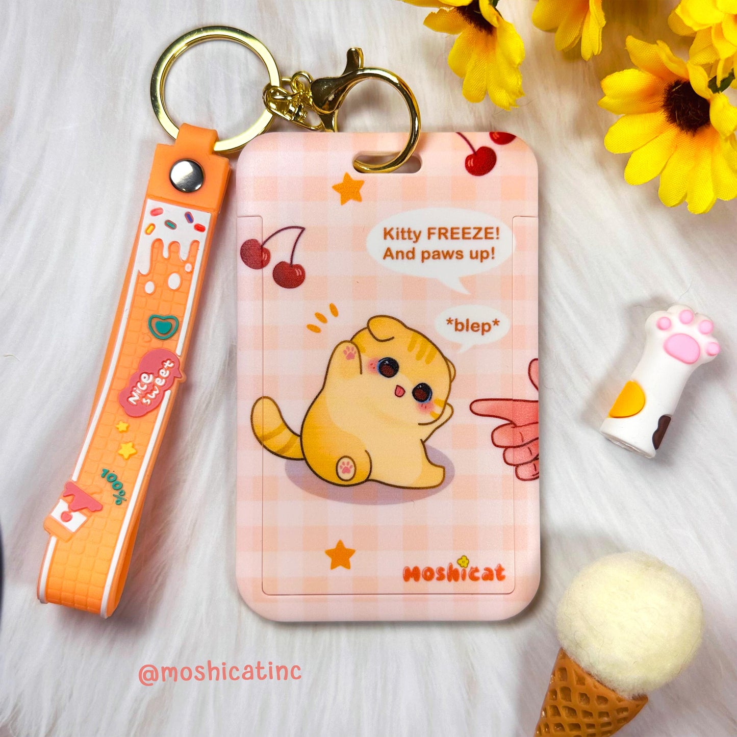 Paws-up kitty card holder