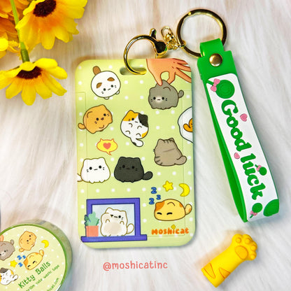 Kitty balls card holder with silicone wristband