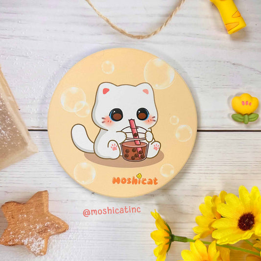 Bubble kit-tea ceramic coaster