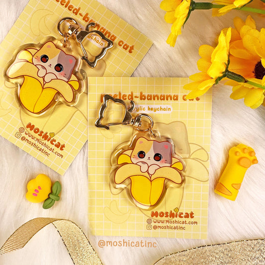 Peeled banana kitty (Keychain)