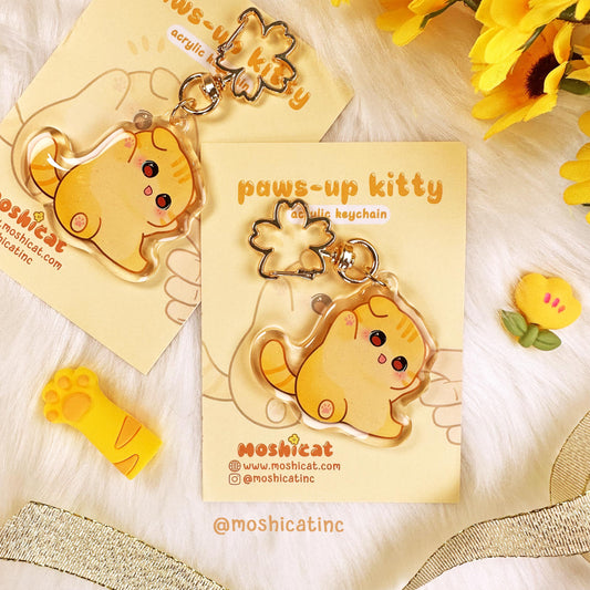 Paws-up kitty (Keychain)