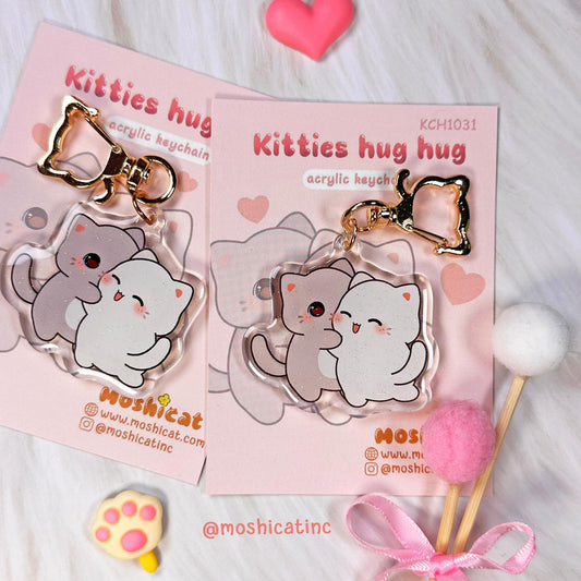 Kitties hug hug (Keychain)