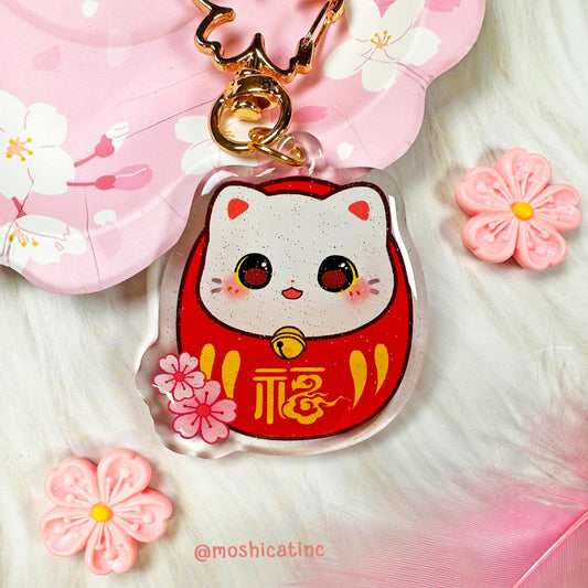 Daruma kitty (Keychain)