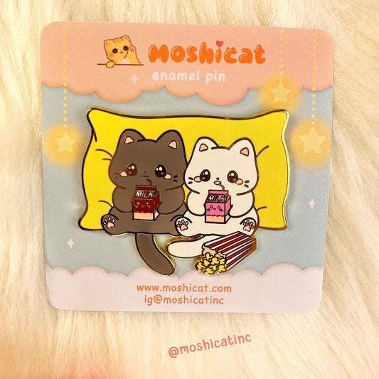 Kitties having fun enamel pin