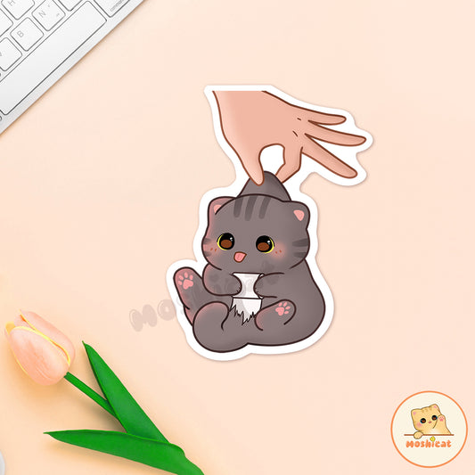 Kitty toilet roll thief (Vinyl sticker)