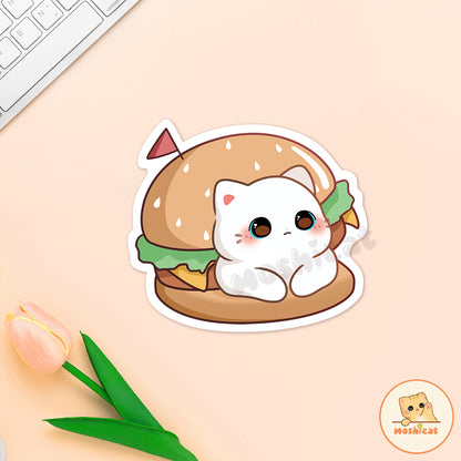 Hampurrger kitty glossy Vinyl sticker