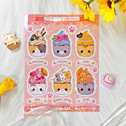 Kitty cupcakes (Sticker sheet)
