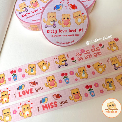 Kitty love love #1 (Washi tape)