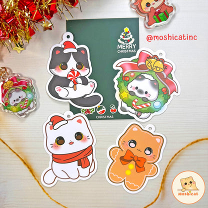 Cute Christmas kitties tags / labels set of 4