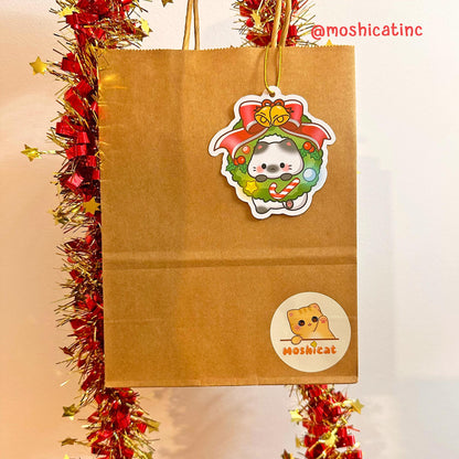 Cute Christmas kitties tags / labels set of 4