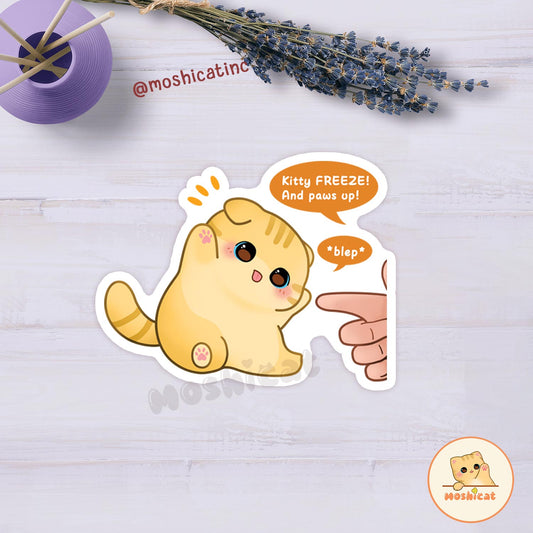 Paws-up kitty (Vinyl sticker)