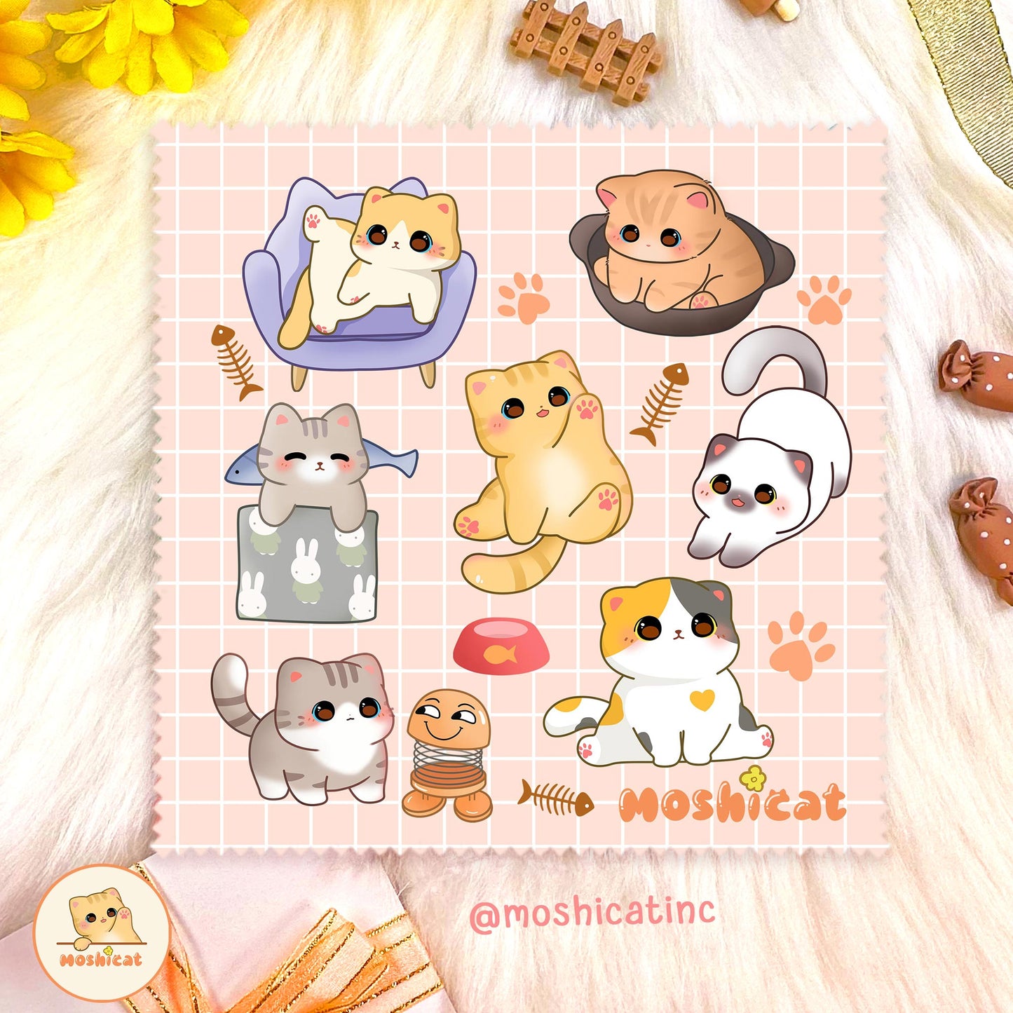 Purrfect kitties lens cleaning cloth
