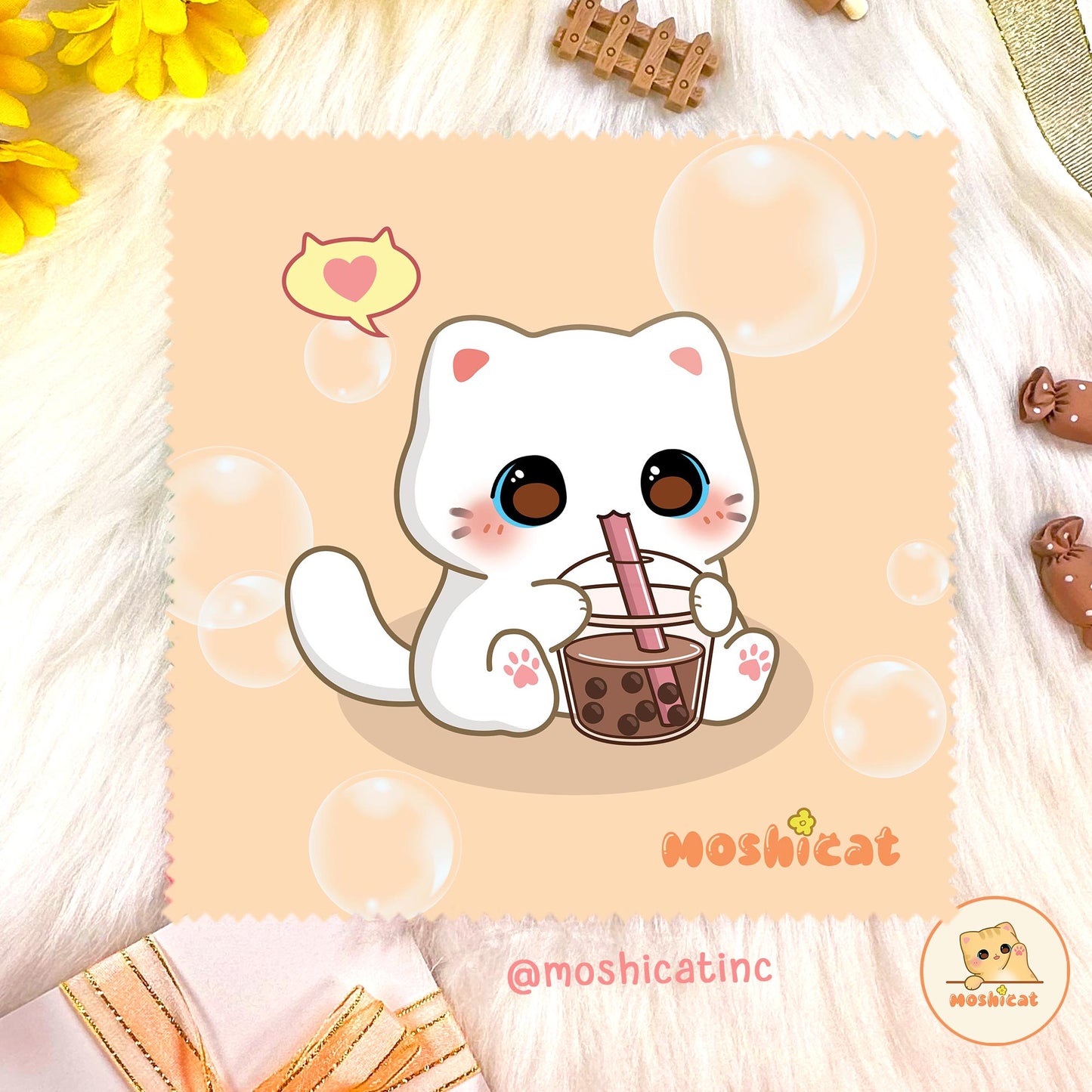Bubble kit-tea lens cleaning cloth