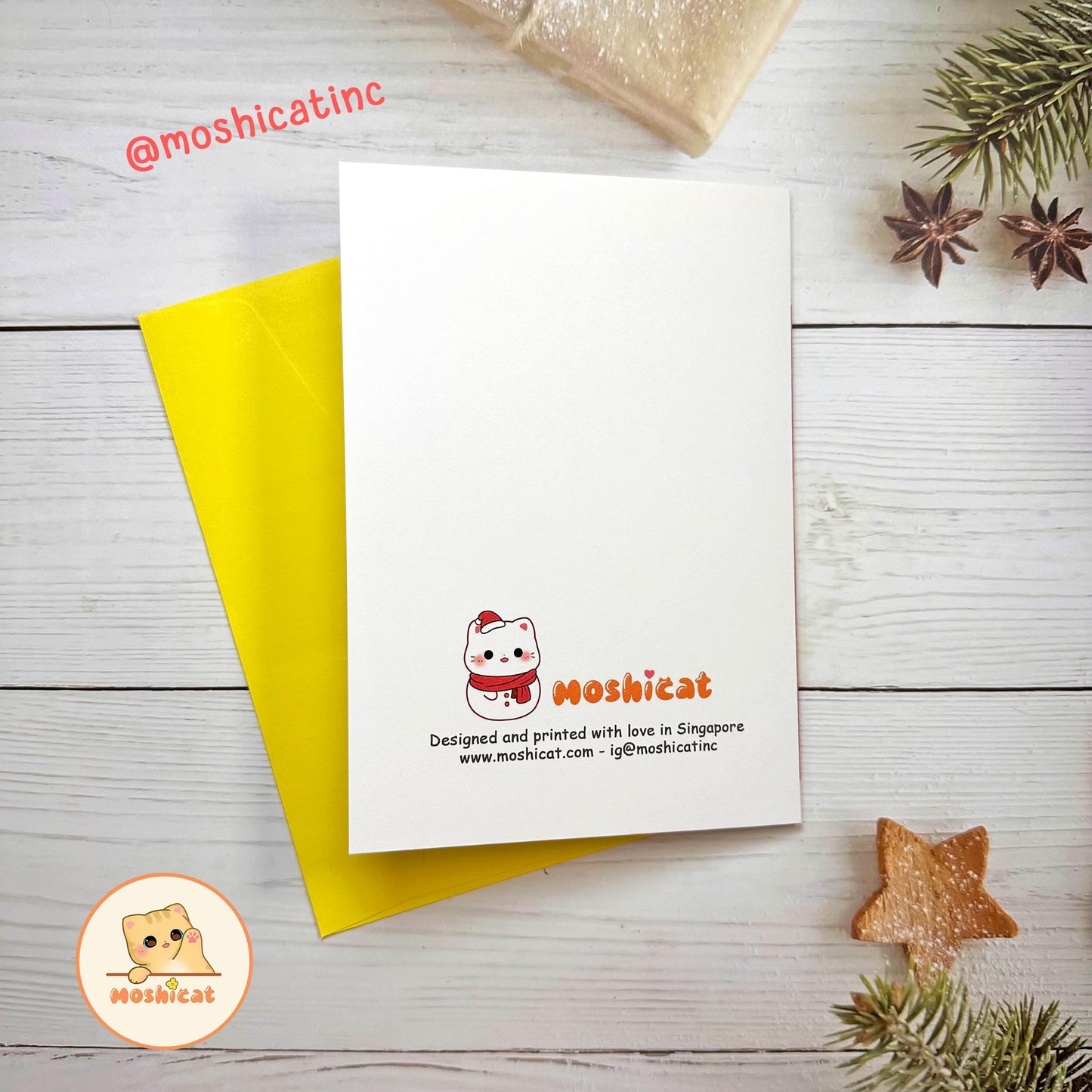 Snow kitty Christmas card