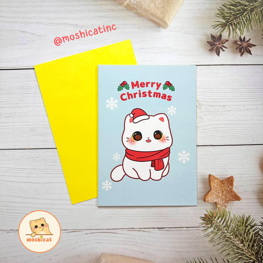 Snow kitty Christmas card