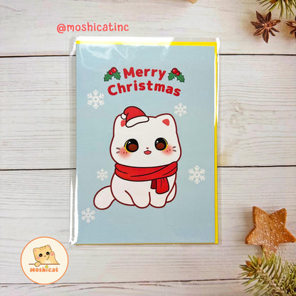 Snow kitty Christmas card