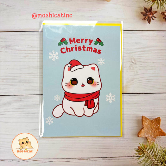 Snow kitty Christmas card