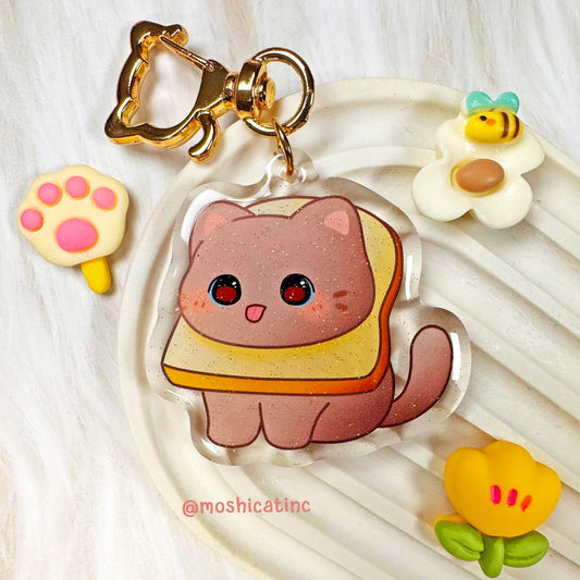 Kitty wearing bread (Keychain)